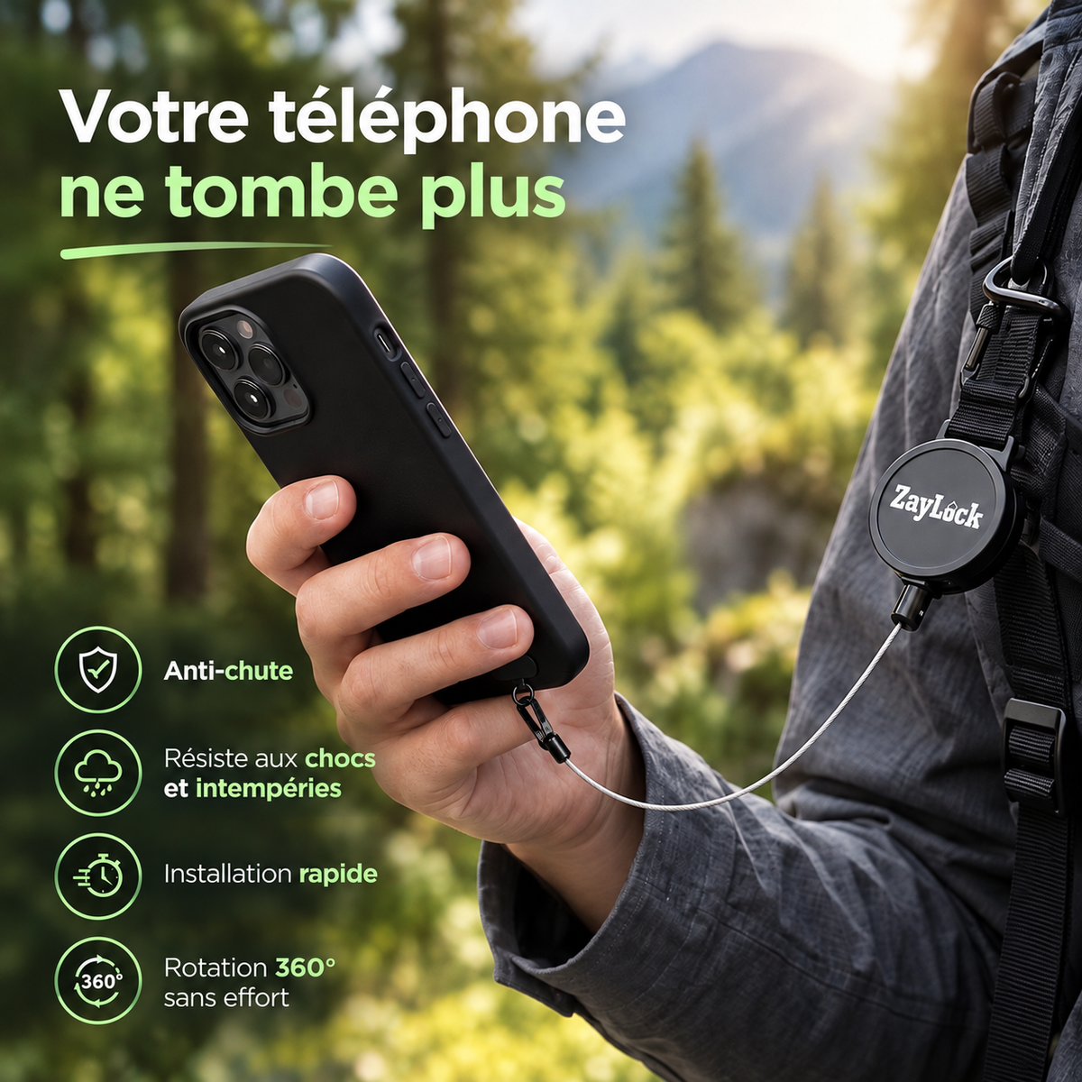 Sangle Anti-chute Rétractable Zaylock -Ne lâchez plus jamais